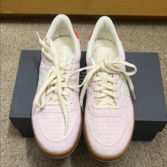 New Balance T500 Court Light Pink and White Sneakers - Picture 8 of 8